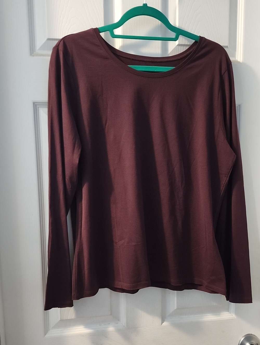 J. Jill Long Sleeve Crew Neck Top - Deep Wine